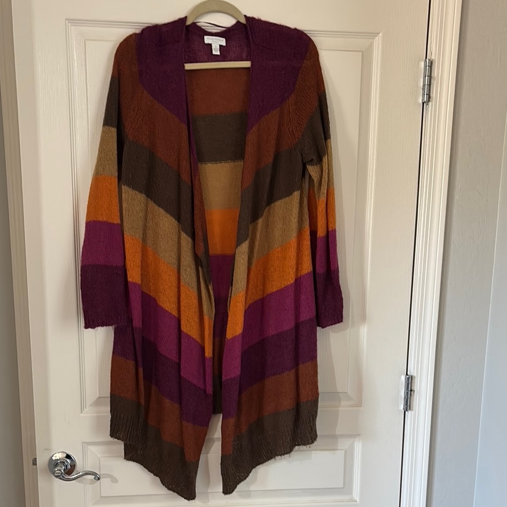 Charter Club Purple and Brown Cardigan Sweater